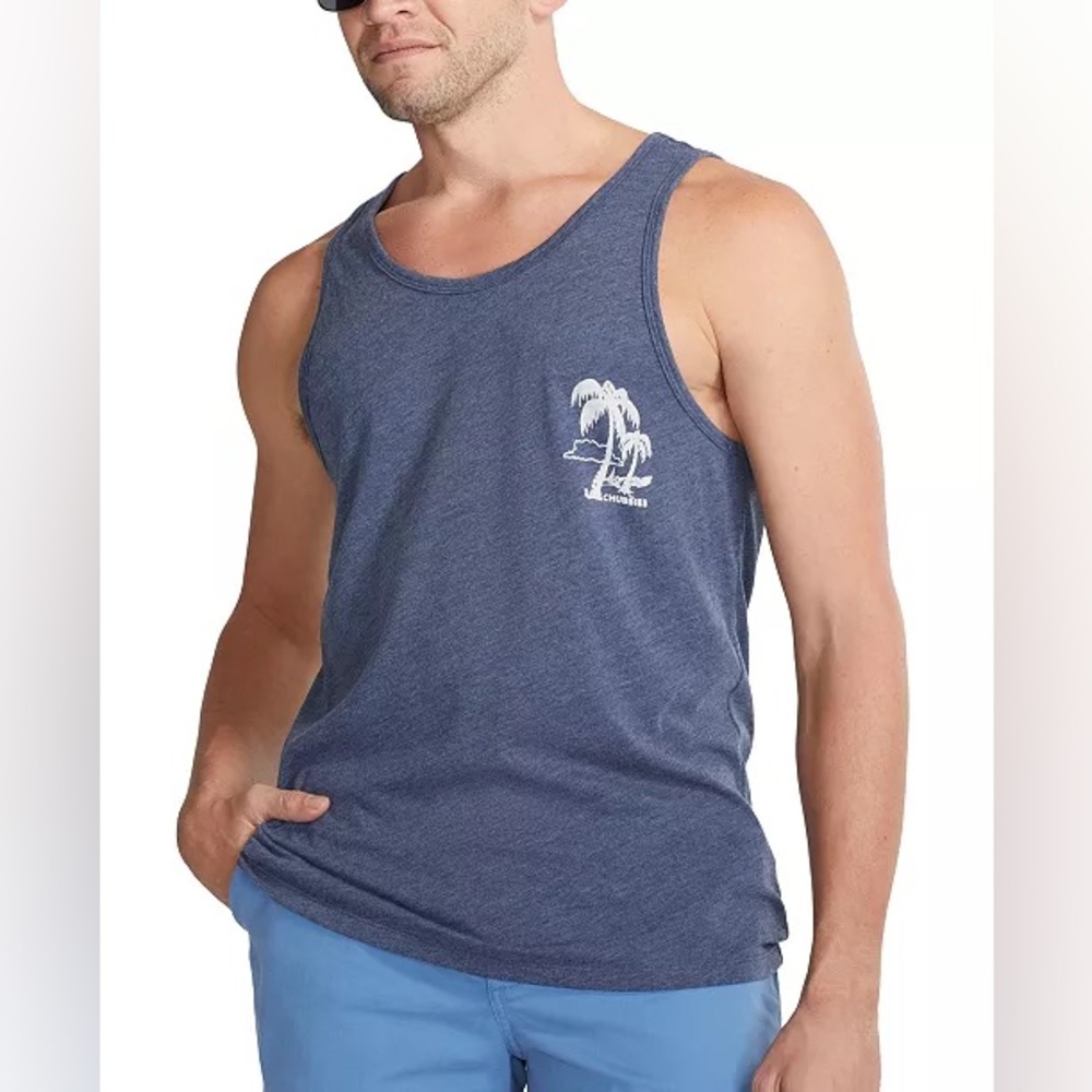 Chubbies Men's The Relaxer Palm Tree Logo Graphic Tank Size XL